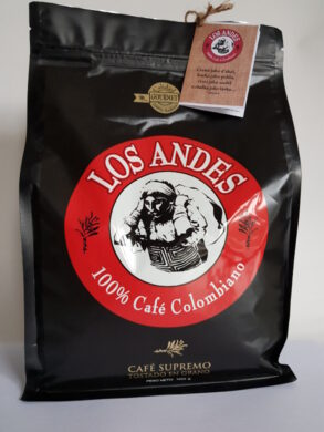 Kolumbijská káva LOS ANDES 1 kg pražená zrnká 100% Arabica GOURMET